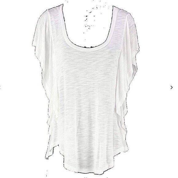 Soprano Sz XS Ivory 100% Rayon Butterfly Sleeve Scoop Neck Top - Picture 6 of 6